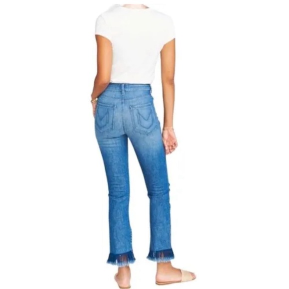 NWT SHOW ME YOUR MUMU BROOKLYN HIGH WAIST FRAYED JEANS! HARBOR WASH! - Picture 5 of 5